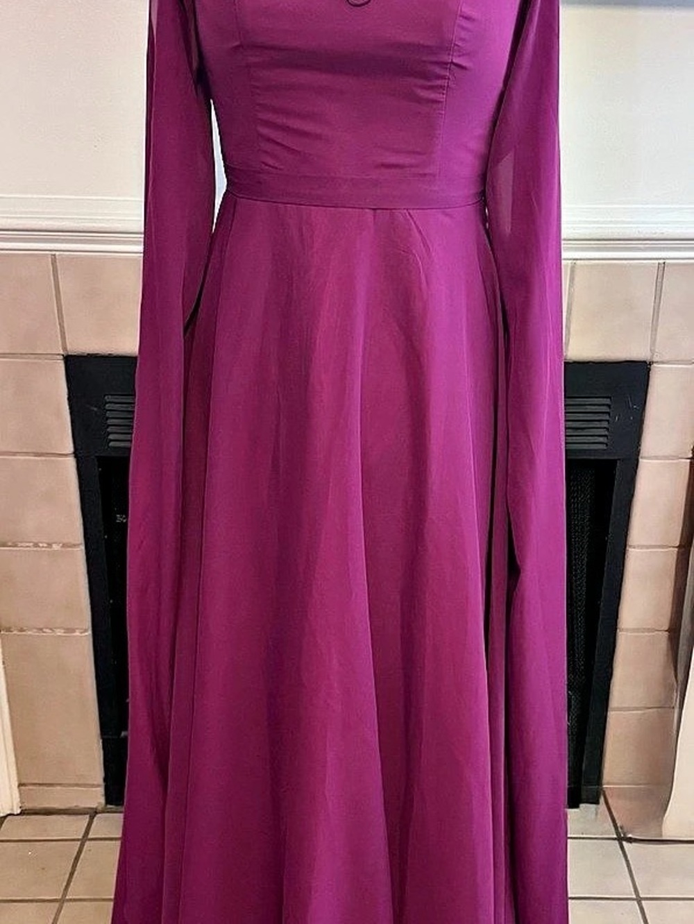 NEW Lavender Evening/Formal Dress with Floral Accents and Grecian Sleeves